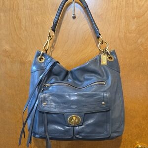 Coach Lyndsey Hampton Teal Leather